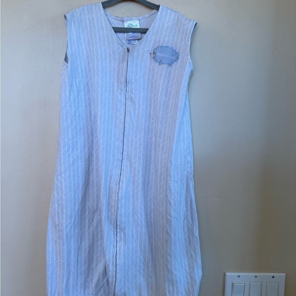 Halo Sleep Sack Other - Cozy Kids Sleeveless One Piece in Blue and White